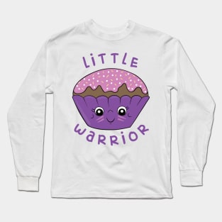 Little Warrior - Cute Warrior Cupcake Design - Pink/Purple Long Sleeve T-Shirt